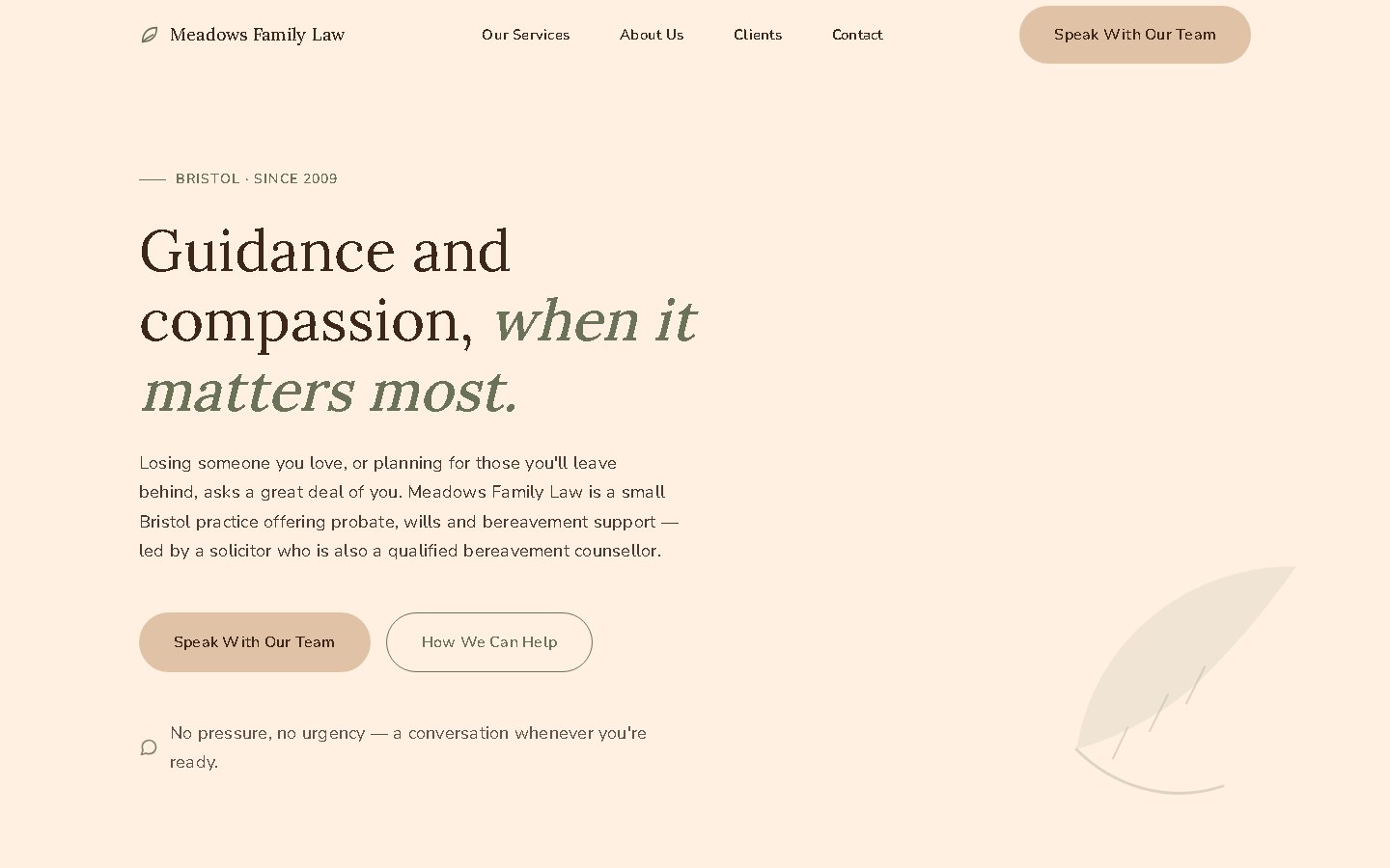 Redesigned probate website — empathetic Guardian design
